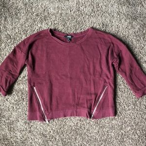 MAROON Forever 21 half-sleeved sweatshirt